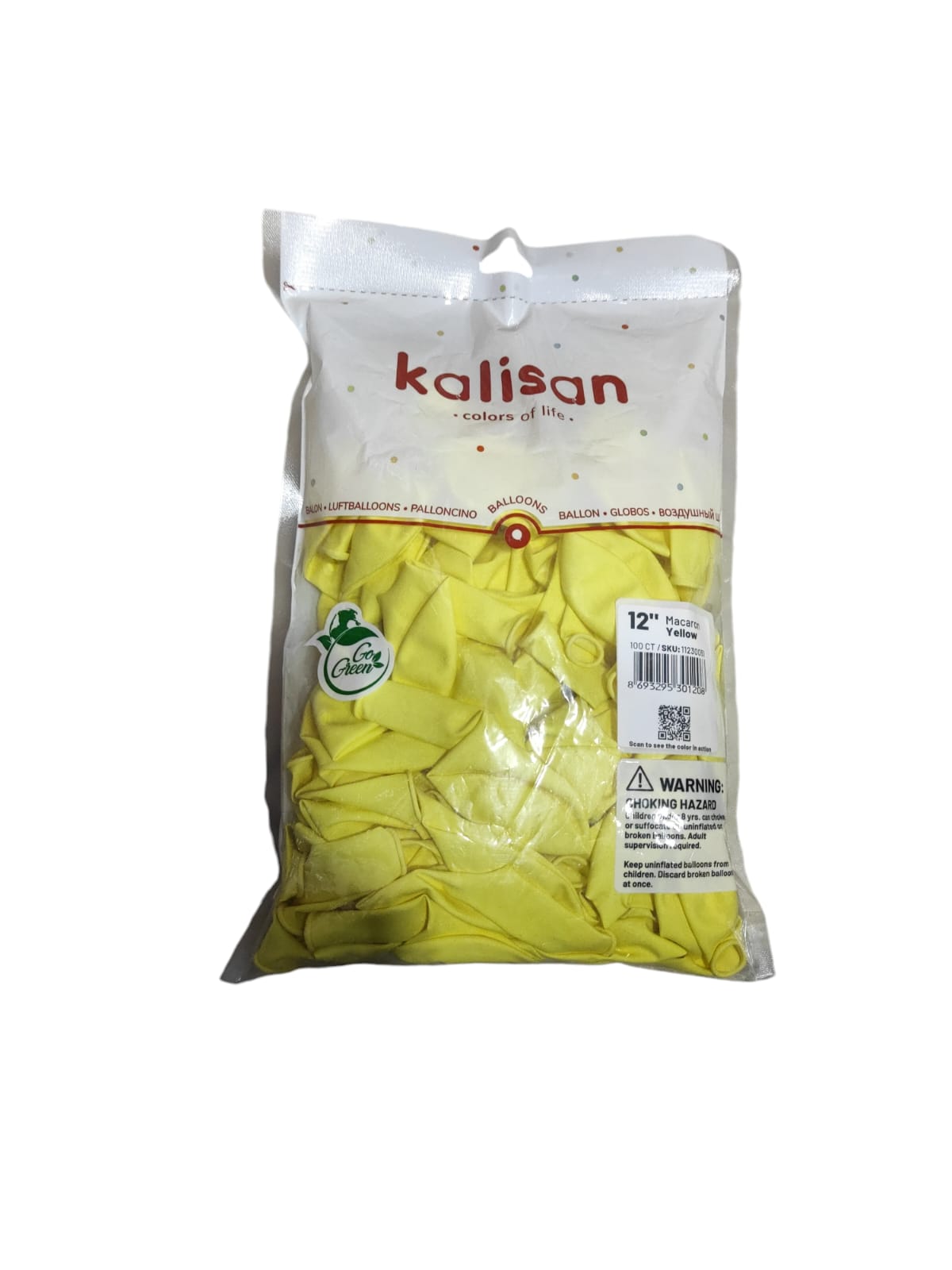 Kalisan Makaron Sarı Balon 100 lü 12 İnç